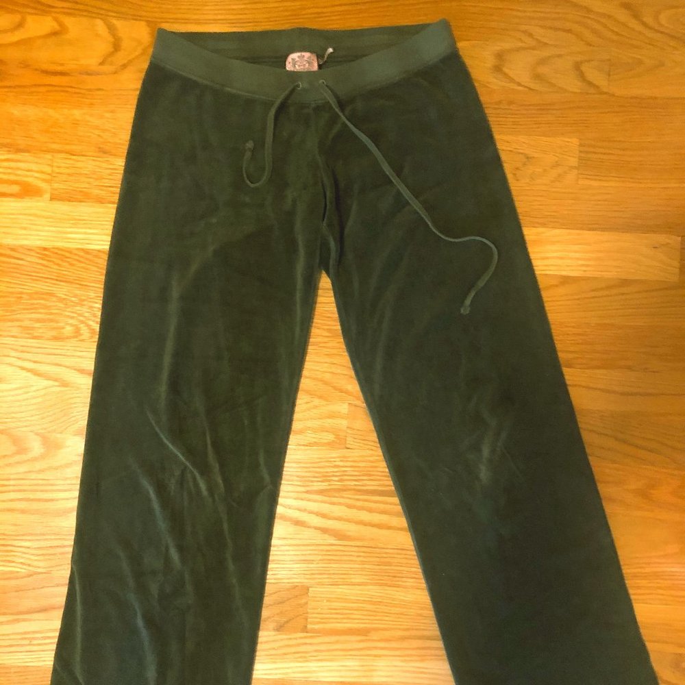 Juicy Couture Dark Green Velour Sweatpants
